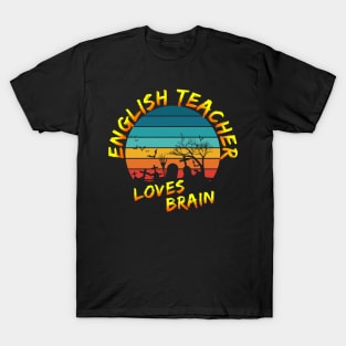 English Teacher Loves Brain T-Shirt